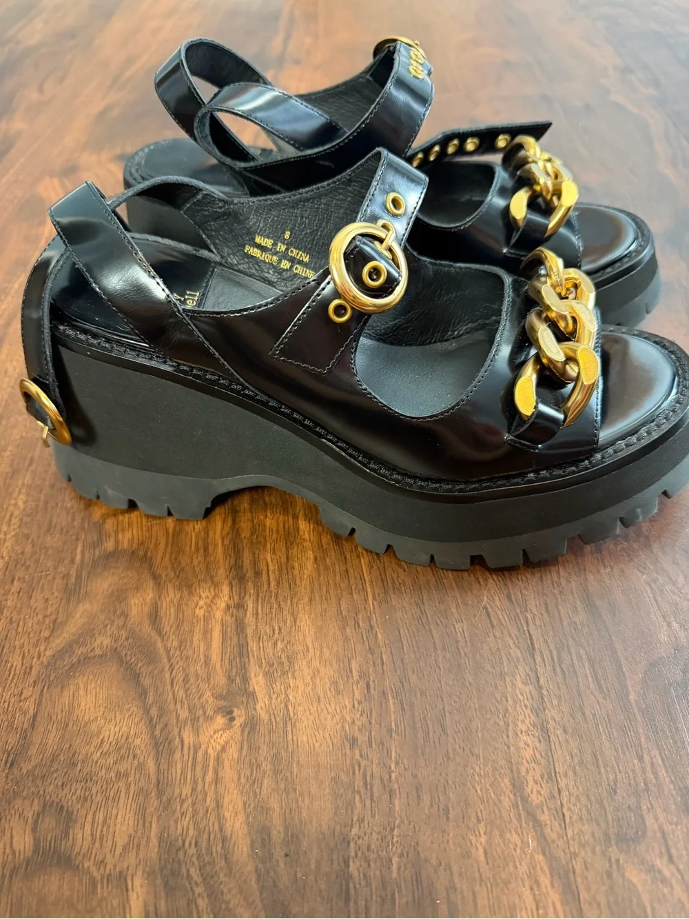 Jeffrey Campbell Claire Chain Platform Sandals Black